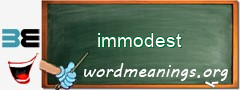 WordMeaning blackboard for immodest